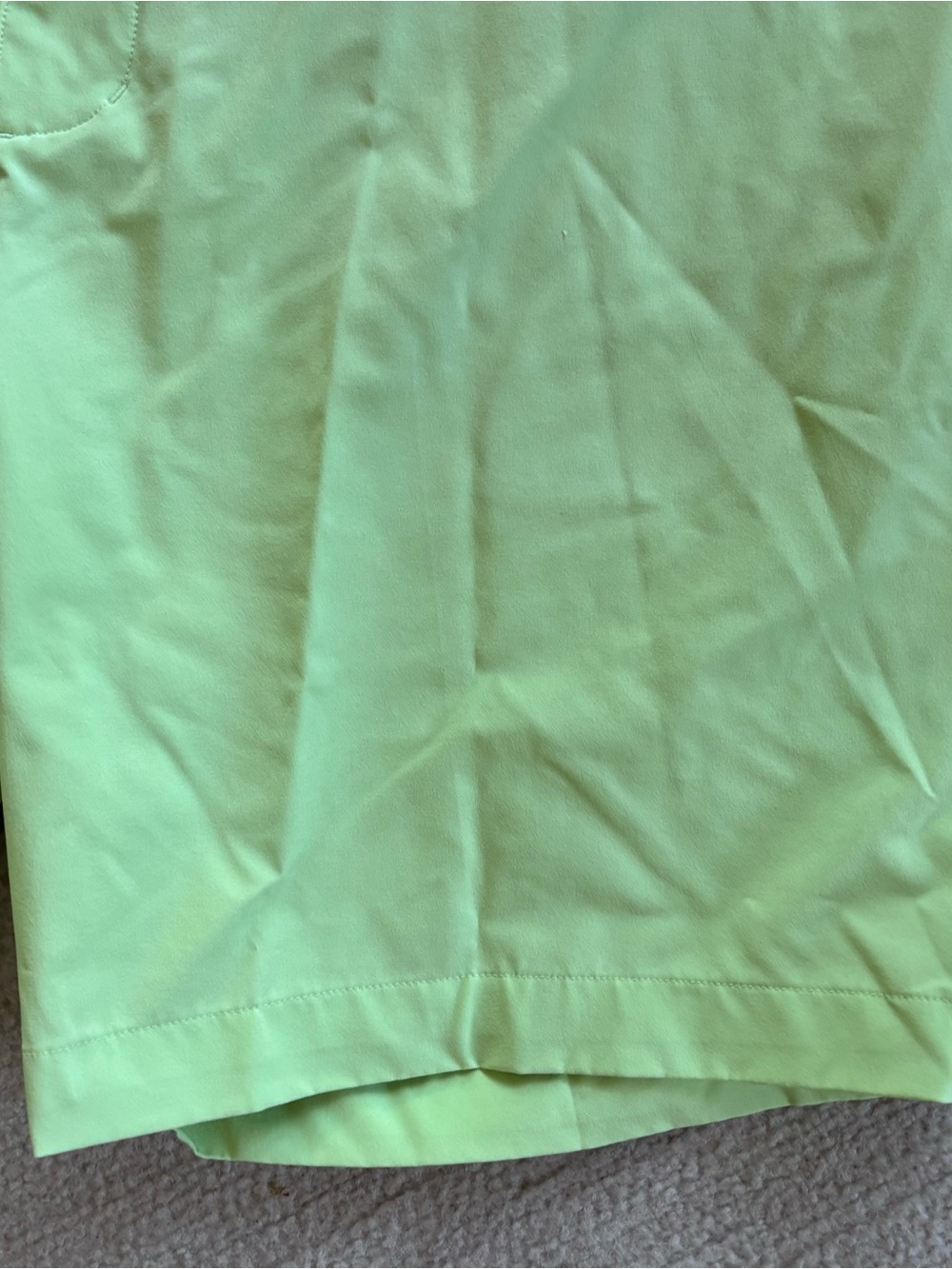 adidas Neon Lime Golf Athletic Shorts with Gray Waistband - Picture 3 of 8
